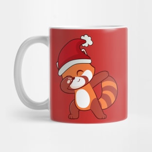 Cute Dabbing Red Panda Santa Hat Christmas Animal Gift Mug